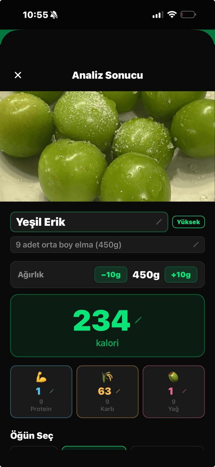 Analiz sonucu ekranı